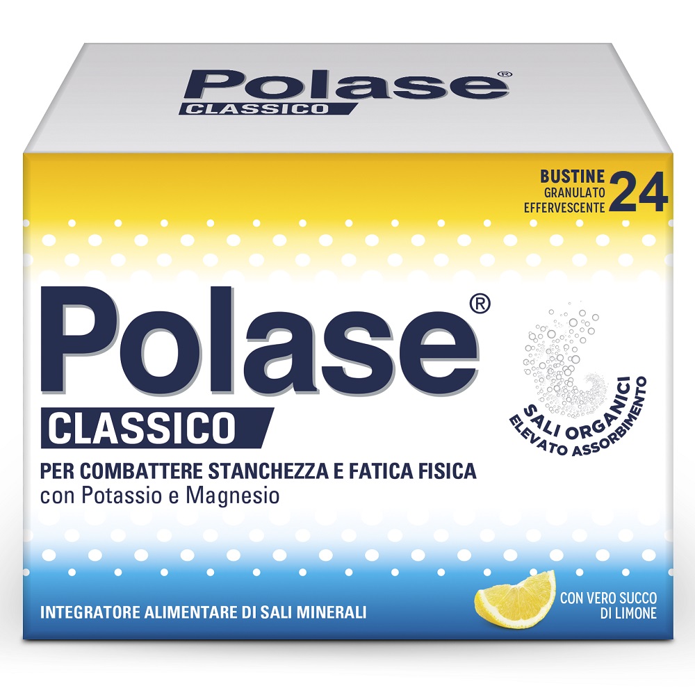 Polase Classico Magnesio E Potassio Integratore Sali Minerali Gusto Limone 24 Bustine