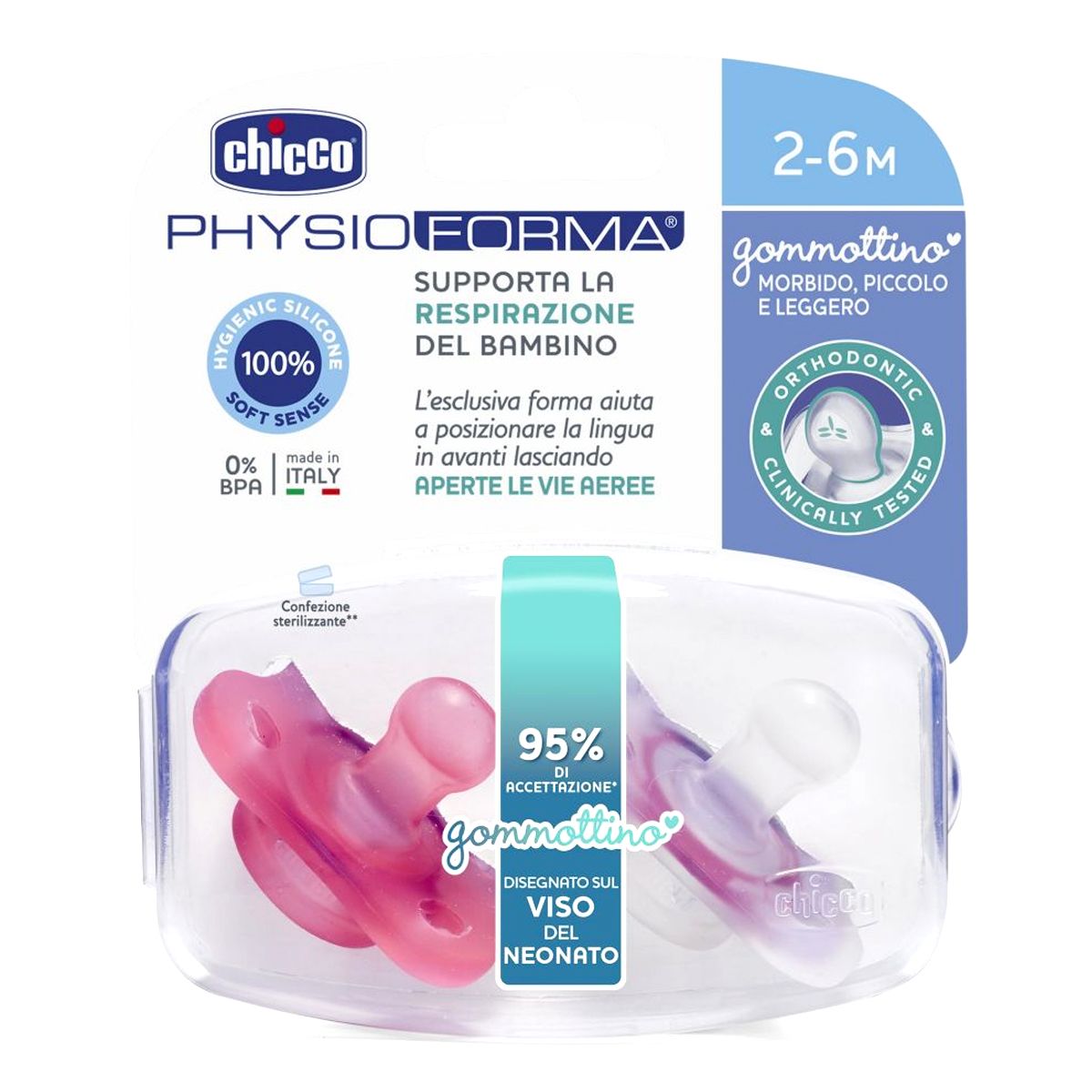 Chicco Gommottino Girl Silicone 2-6 Mesi 2 Pezzi