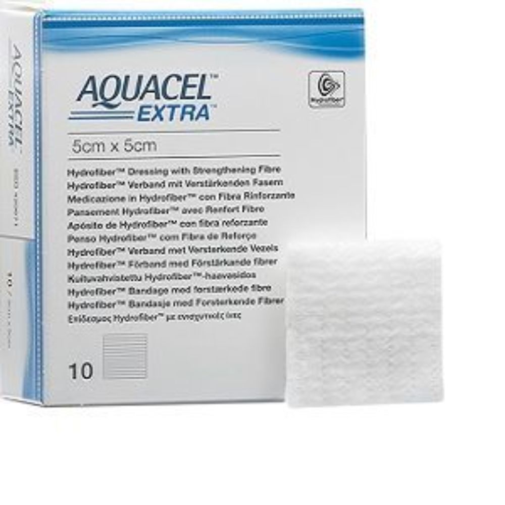 image - 925336416 - MEDICAZIONE IN HYDROFIBER E IONI ARGENTO INTESSUTA IN LYOCELL AQUACEL AG + EXTRA 5X5CM 10 PEZZI - 7880839_2.jpg