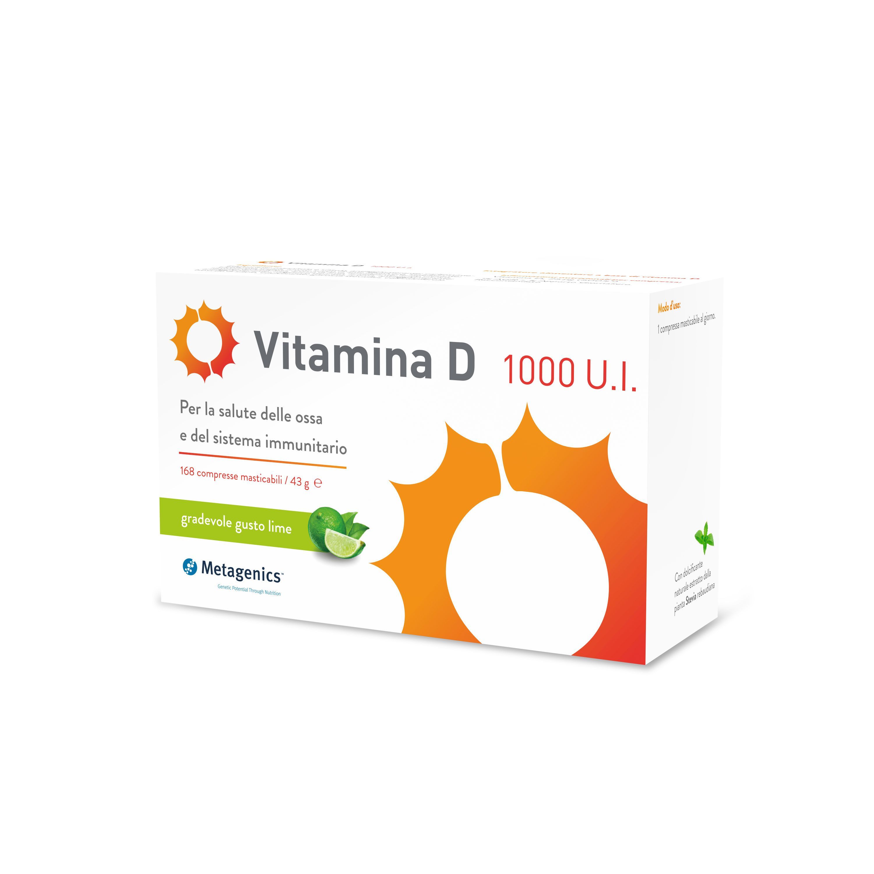 Metagenics Vitamina D Ossa 1000 Ui 168 Compresse Masticabili