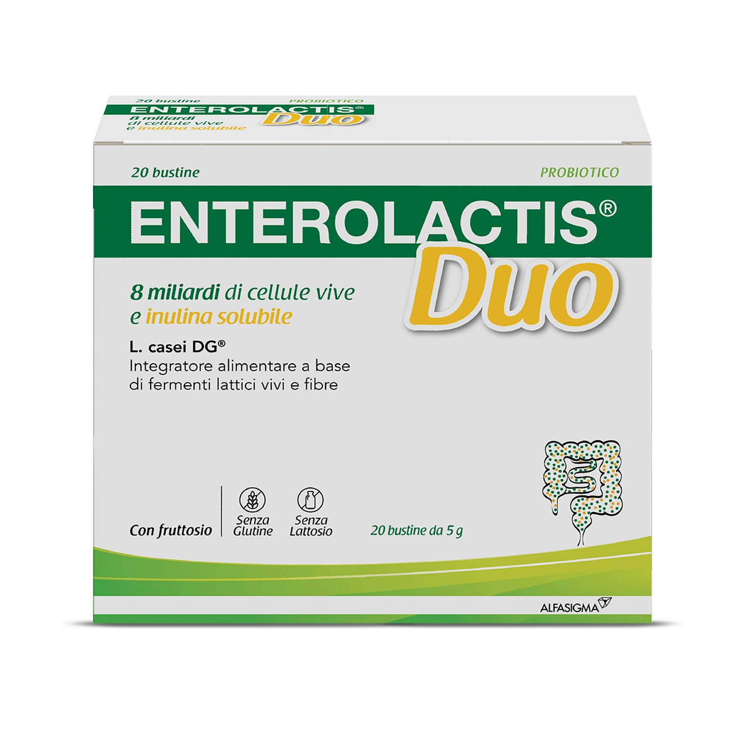 Enterolactis Duo Bustine Integratore Fermenti Lattici E Probiotici 20x5g