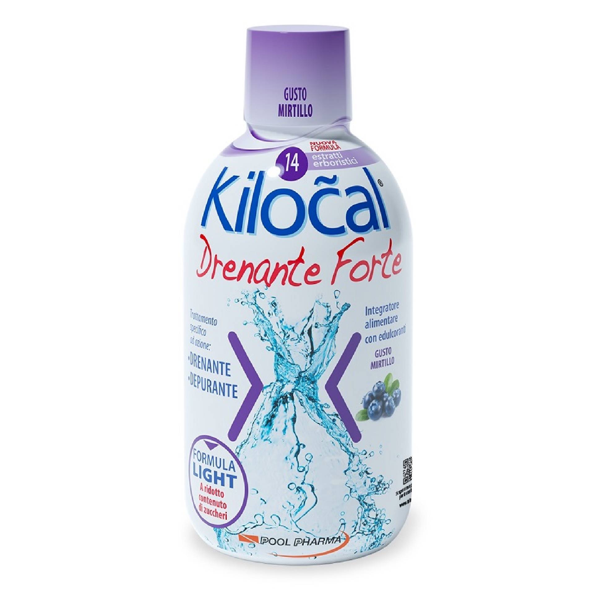 Kilocal Drenante Forte Integratore Depurante Mirtillo 500ml