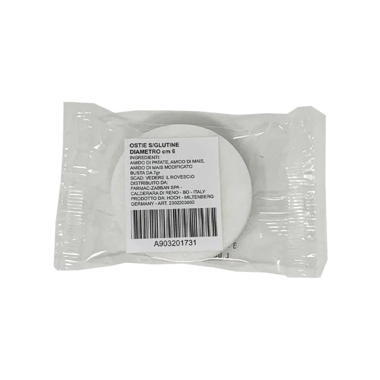 image - 903201731 - Ostia tonda senza glutine da 6cm, confezionata in busta da 7g, adatta per persone celiache o intolleranti al glutine. - 4866568_2.jpg