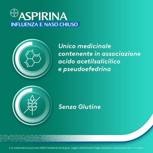 046967028 - Aspirina Influenza e Naso Chiuso 500mg Acido Acetilsalicilico 30mg Pseudoefedrina 20 Buste - 7895119_5.jpg