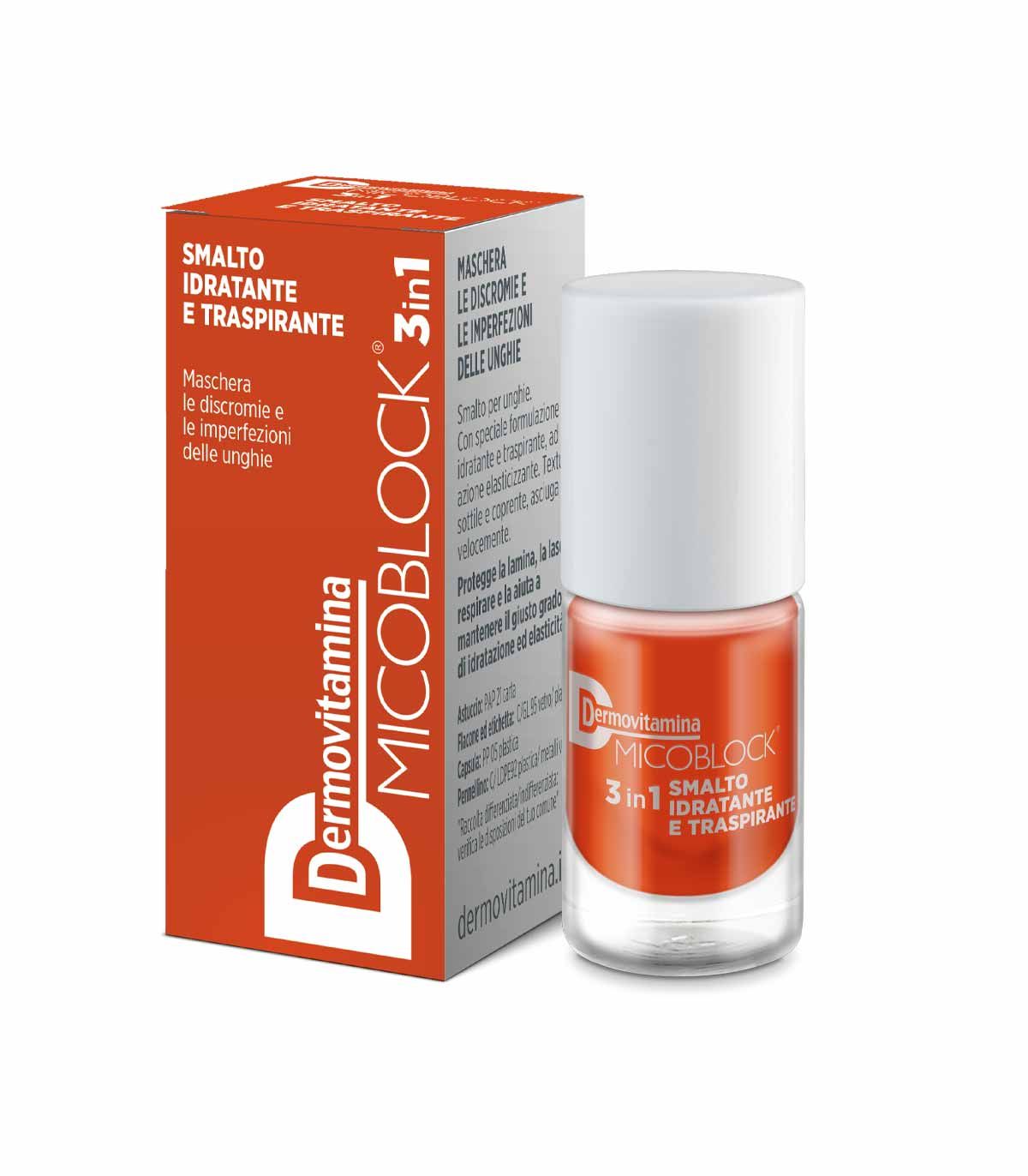 Dermovitamina Micoblock 3 In 1 Smalto Idratante E Traspirante Arancio Scuro 5ml