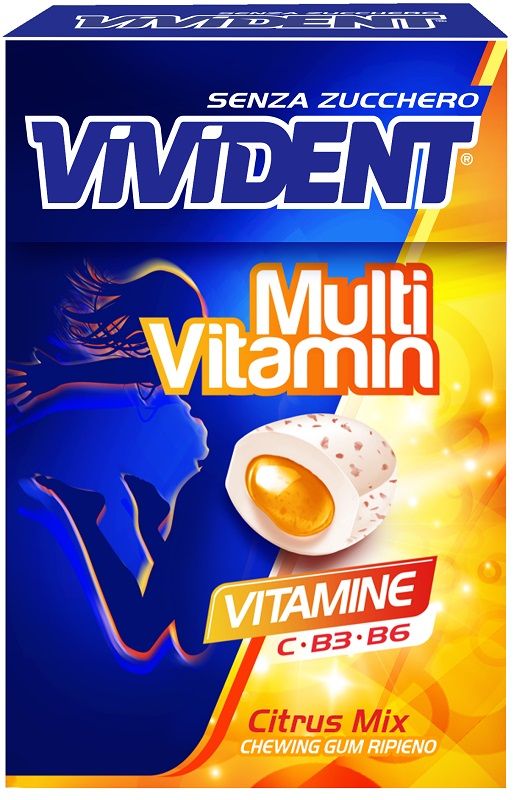 Vivident Multivitamin Vitamina C B3 B6 Citruastuccio 16 Pezzi