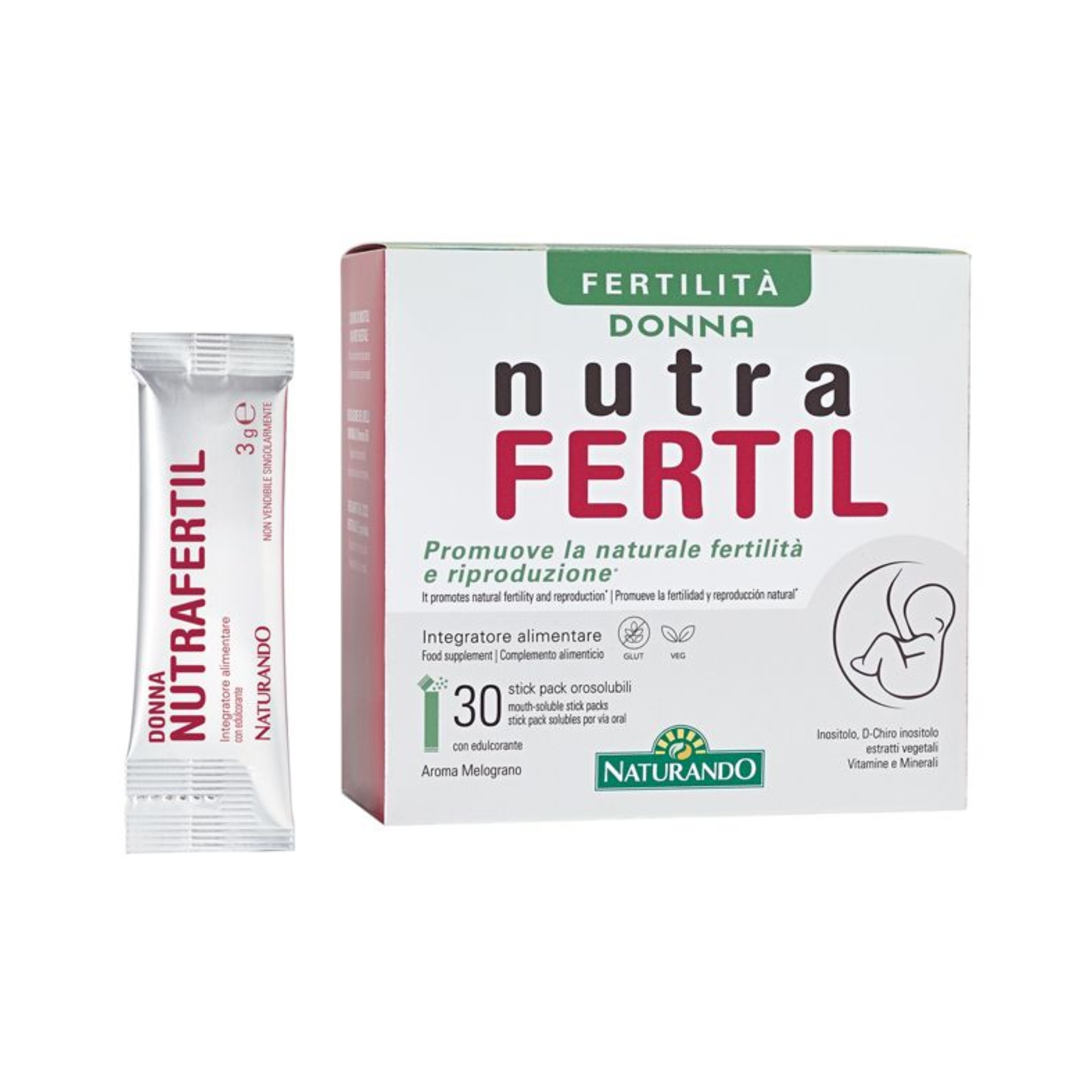 Naturando Nutrafertil Integratore Fertilità Donna 30 Stick Pack