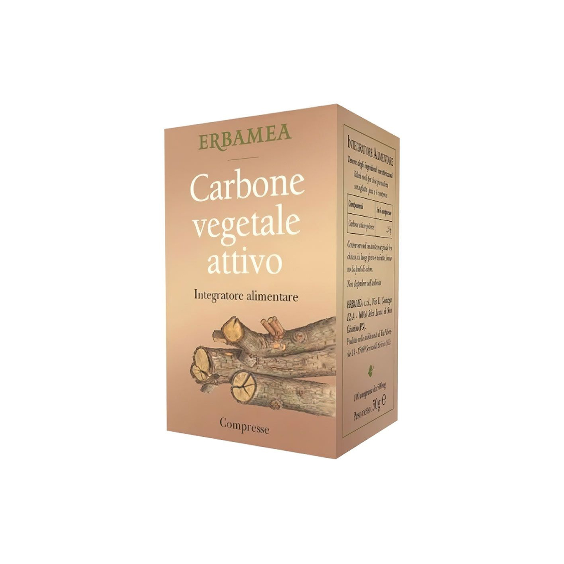 Carbone Vegetale Attivo integratore salute intestinale 100 Capsule