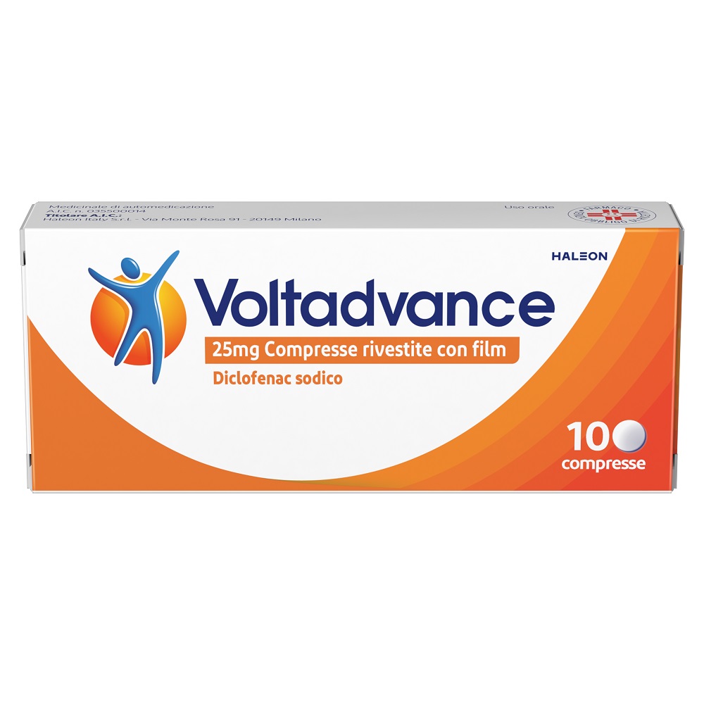 Voltadvance Anti-infiammatorio 25mg Diclofenac Per Cervicale Mal Di Schiena Dolori Articolari 10 Compresse