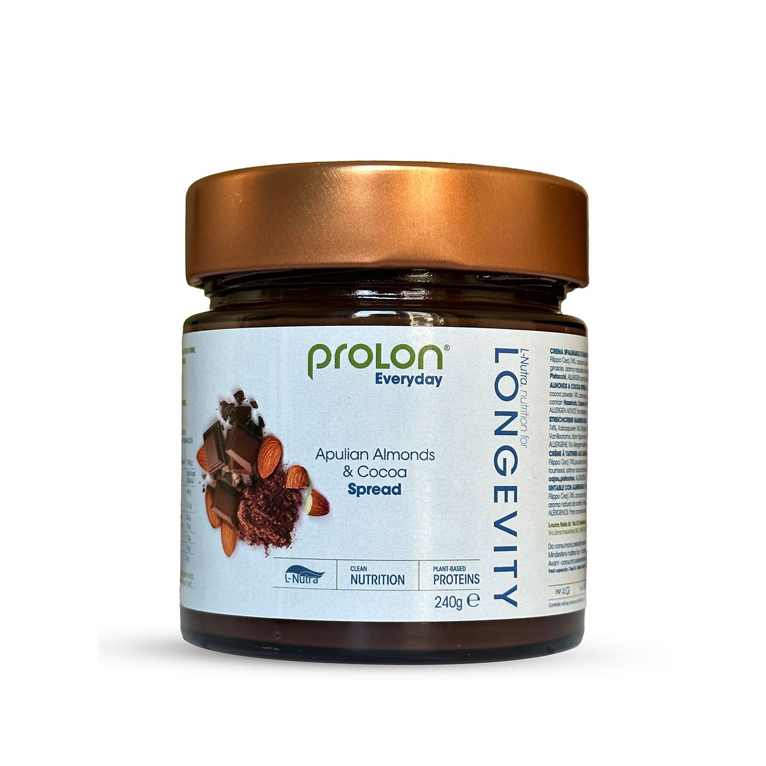 Prolon Longevity Spread Crema Spalmabile Mandorle E Gusto Cacao 240g