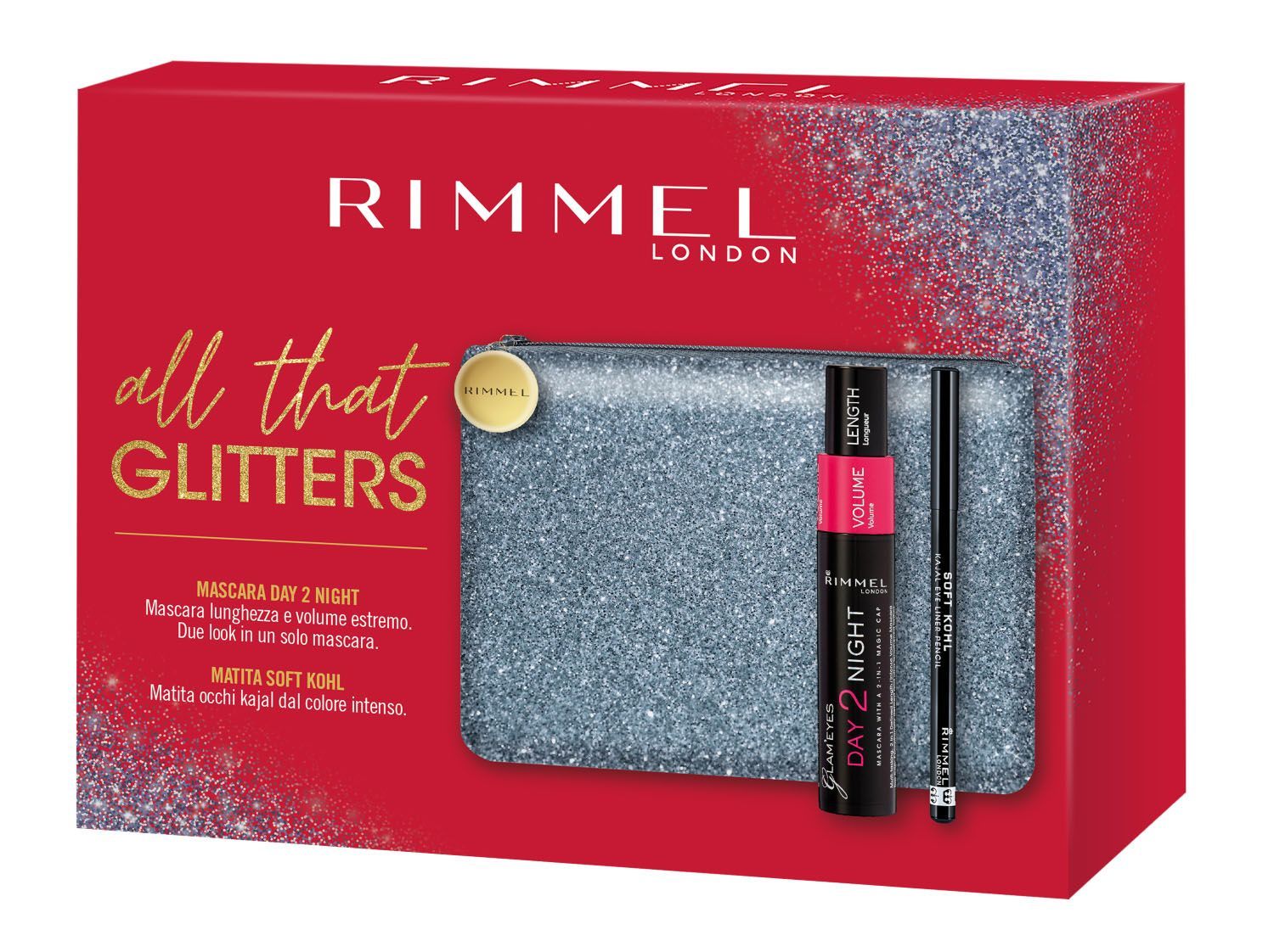 Rimmel London All That Glitters Pochette Con Mascara E Kajal