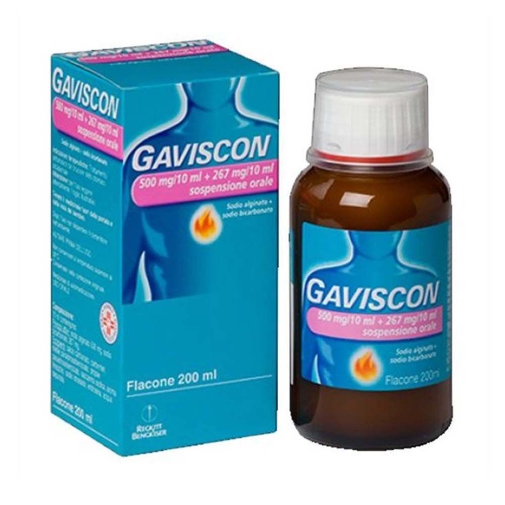 Gaviscon Sciroppo 500mg/10ml + 267mg/10ml Sospensione Orale 200ml