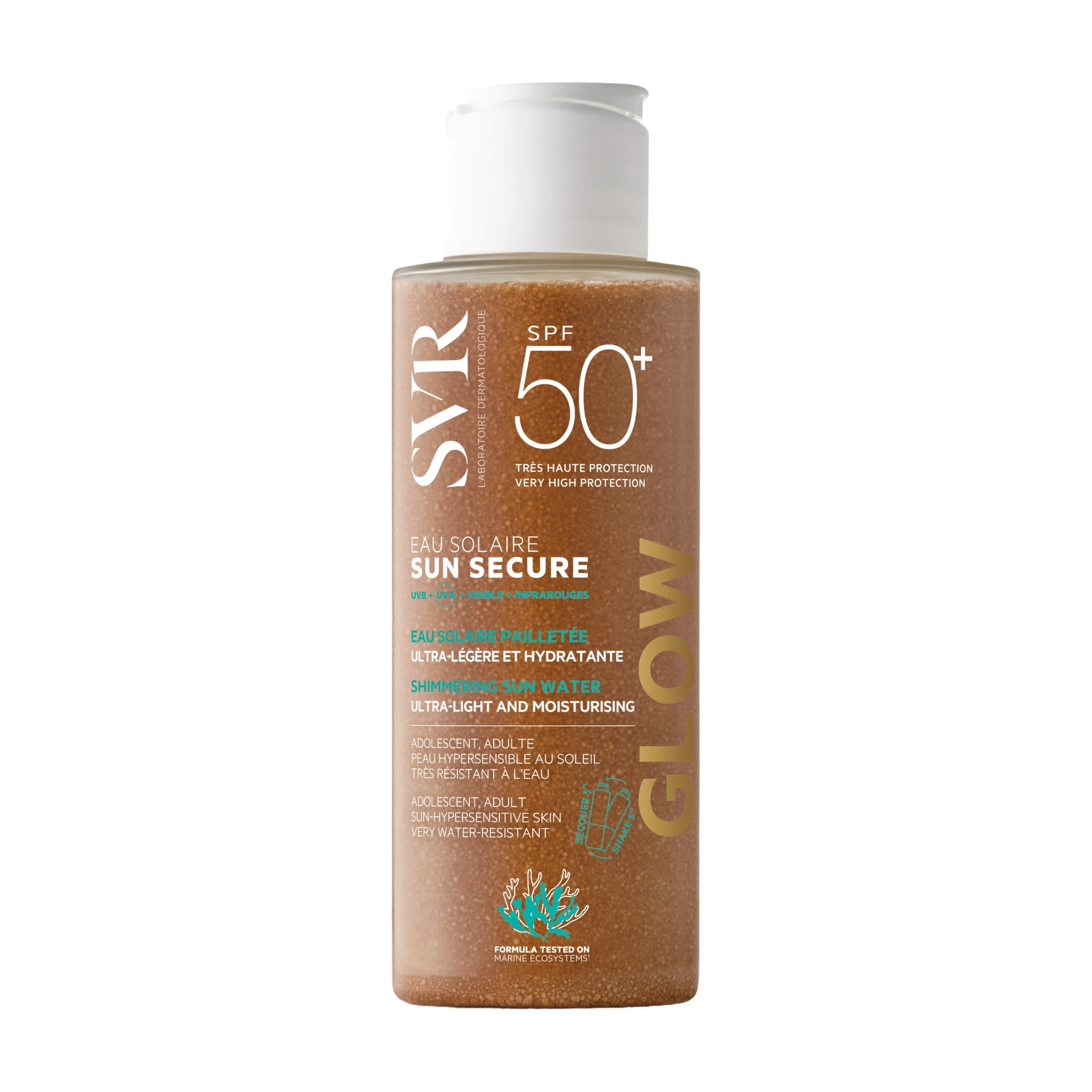 image - 951331406 - SUN SECURE EAU SOLAIRE GLOW SPF50+ ACQUA SOLARE BRILLANTINI ULTRA LEGGERA E IDRATANTE 100 ML - 4855126_2.jpg