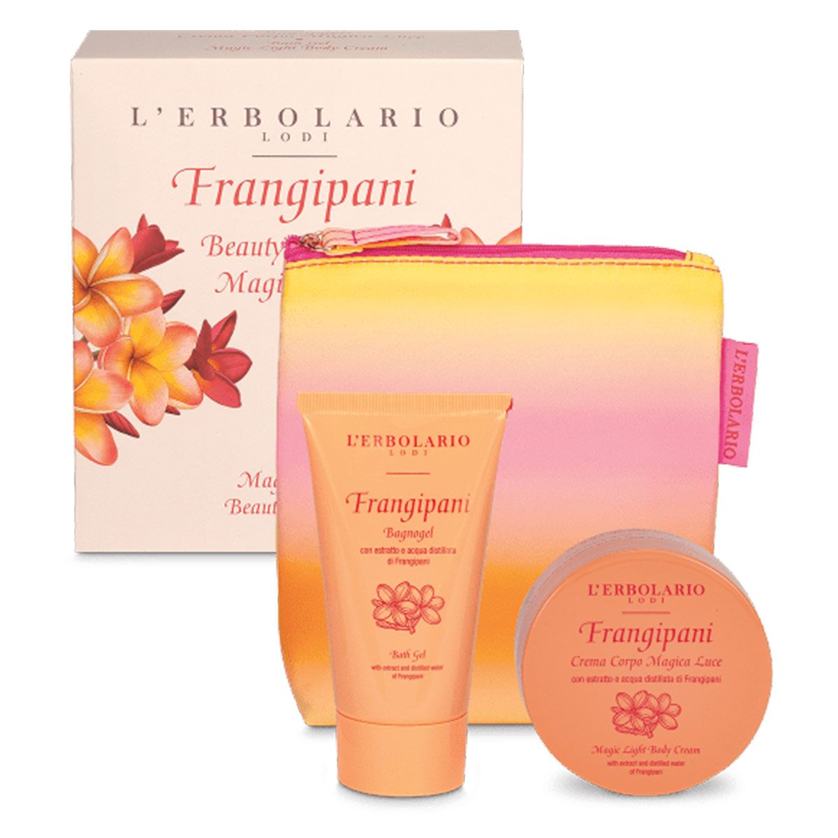 L'erbolario Frangipani Beauty Pochette Magica Luce Bagnogel + Crema Corpo