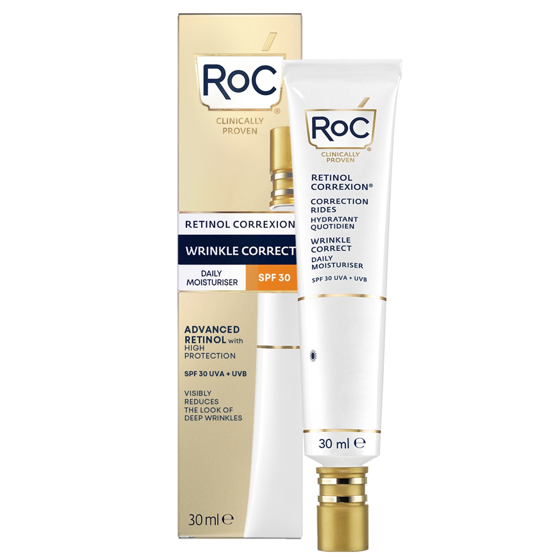 Roc Retinol Correxion Wrinkle Correct Crema idratazione Intensiva Contro le rughe Giorno SPF 30 30ml