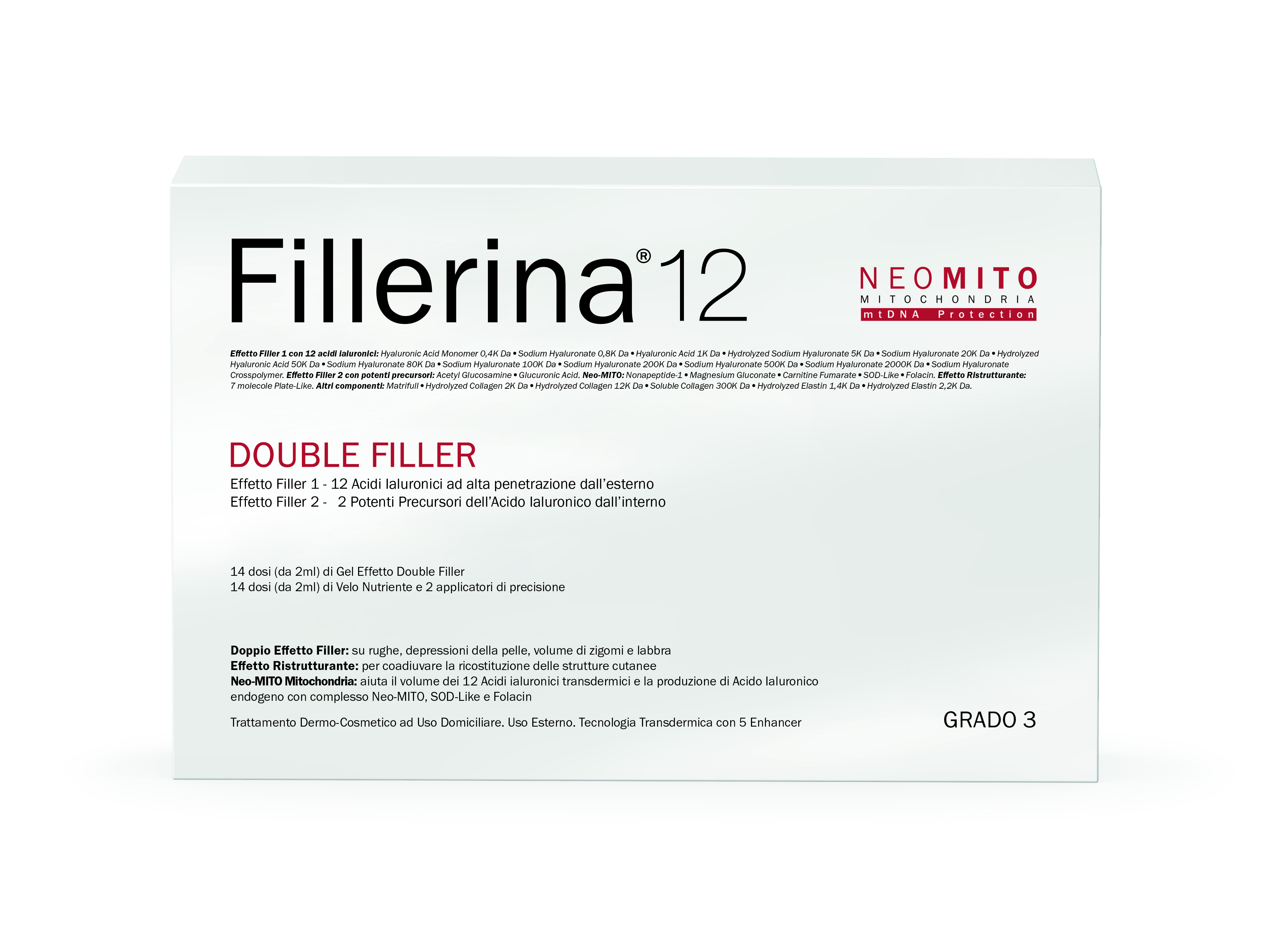 Fillerina 12 Double Filler Neo Mito Base Grado 3 Gel 30ml + Emulsione 30ml 14+14 Dosi