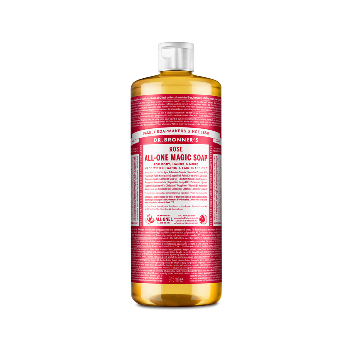 Dr. Bronner's 18-in-1 Liquid Soap Rose 945ml