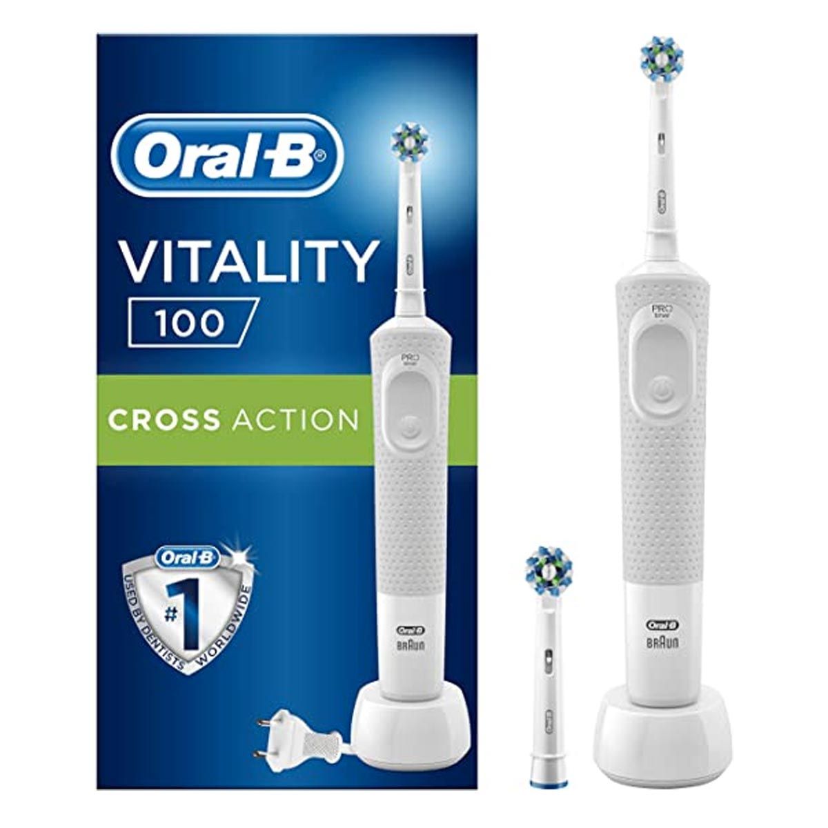 Oral-b Power Vitality D100 Crossact Bianco Spazzolino Elettrico 1 Pezzo