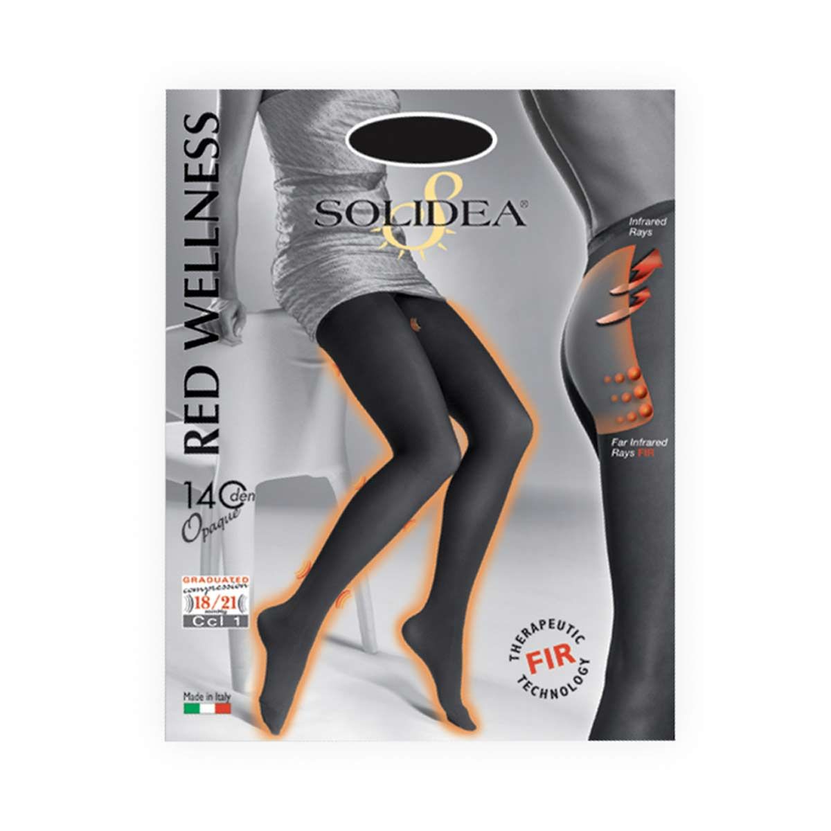 Solidea Red Wellness 140 Opaque Collant Modellante Nero Taglia 2 M