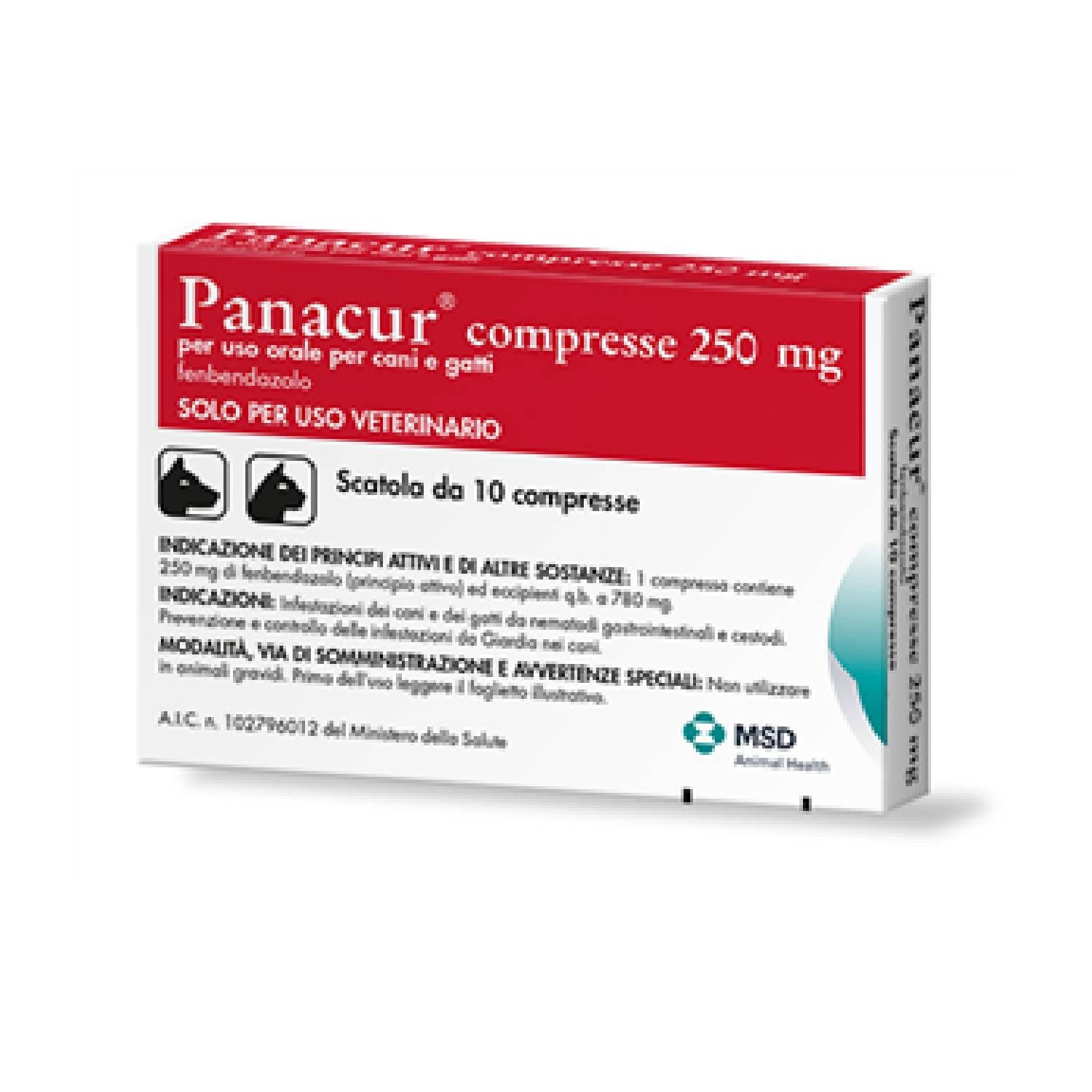 Panacur 250mg Cani Gatti 10 Compresse