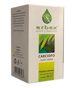 Erbex Carciofo 380mg Integratore 100 Capsule