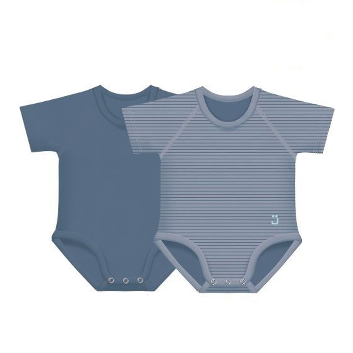 J-bimbi Body 0-36 Mesi Cotone Bio 4 Season Blu Scuro 2 Pezzi