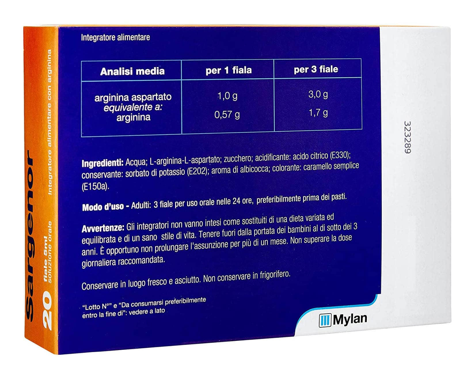 image - 902525791 - Sargenor Integratore con Arginina 20 fiale - 7864979_3.jpg