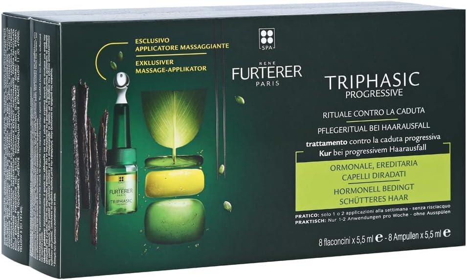 Rene Furterer Triphasic Progressive Trattamento rinforzante Capelli Fiale 8 Flaconi Da 5,5ml