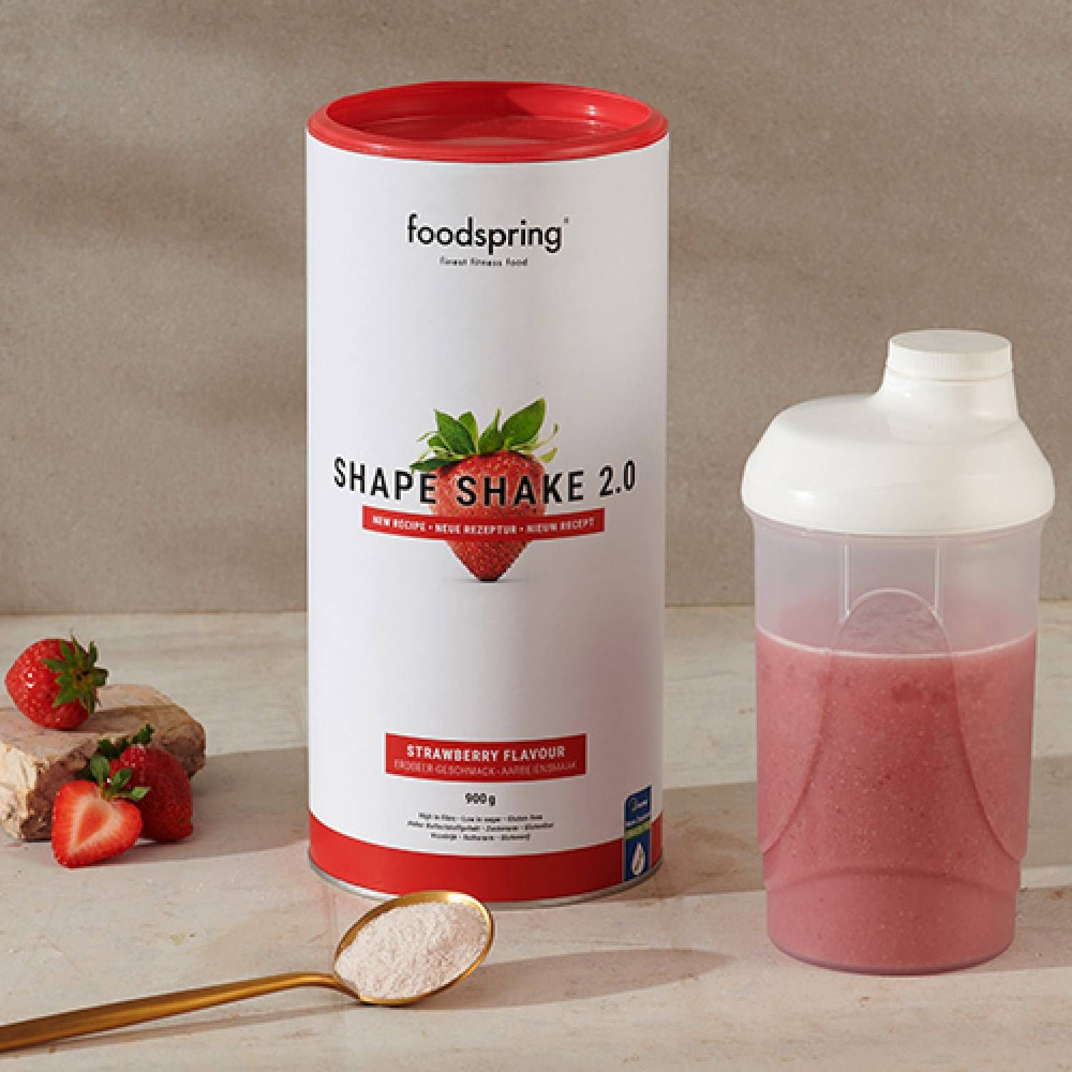 Foodspring Shape Shake 2.0 Gusto fragola Pasto Sostitutivo 900g