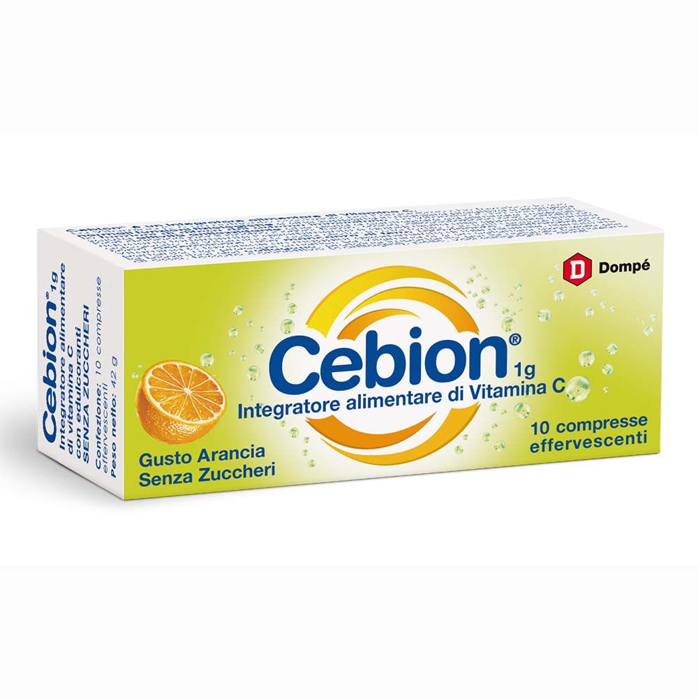 Cebion Gusto Arancia Sz Integratore a base di Vitamina C 10 Compresse Effervescenti