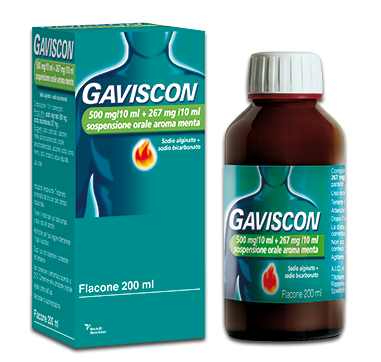 Gaviscon 500mg + 267mg/10ml Sospensione Orale Menta 200ml