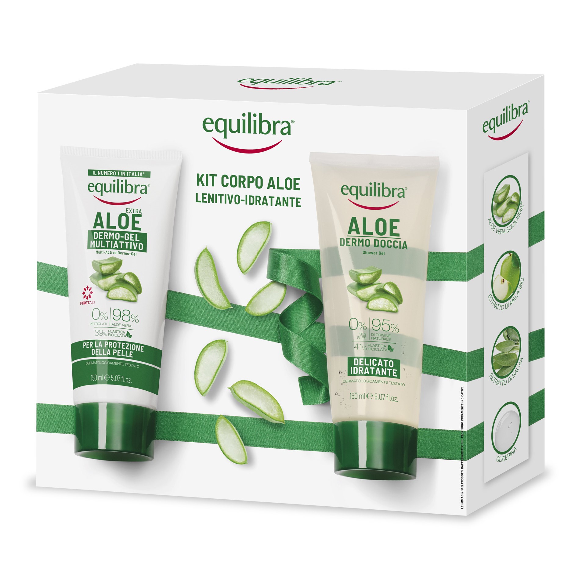 Equilibra Kit Corpo Aloe Lenitivo Dermo Gel 150ml + Dermo Doccia 150ml