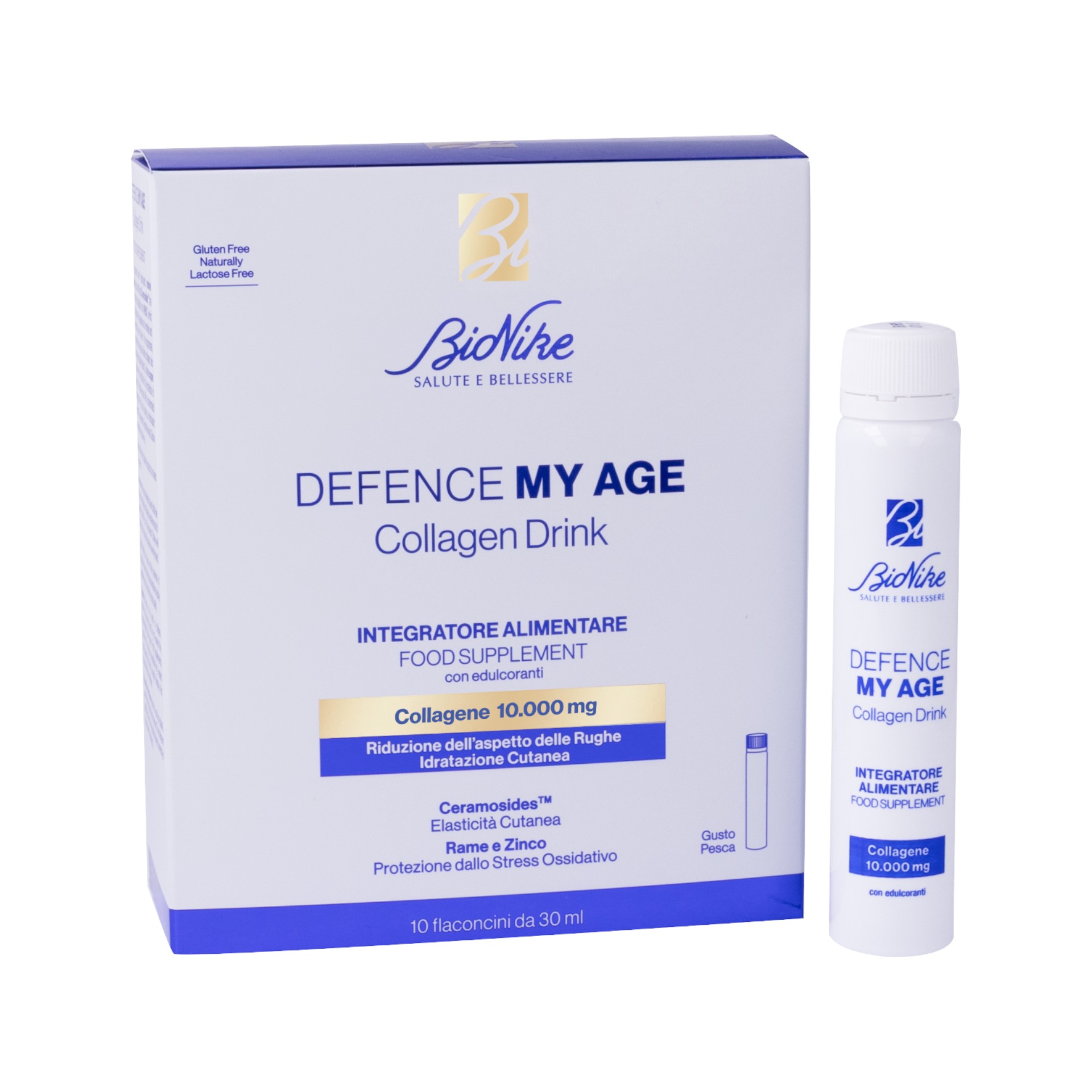 image - 950951689 - DEFENCE MY AGE COLLAGENE DRINK 10 FLACONCINI DA 30 ML GUSTO PESCA SENZA GLUTINE NATURALMENTE PRIVO DI LATTOSIO CON EDULCORANTE - 4832959_1.jpg