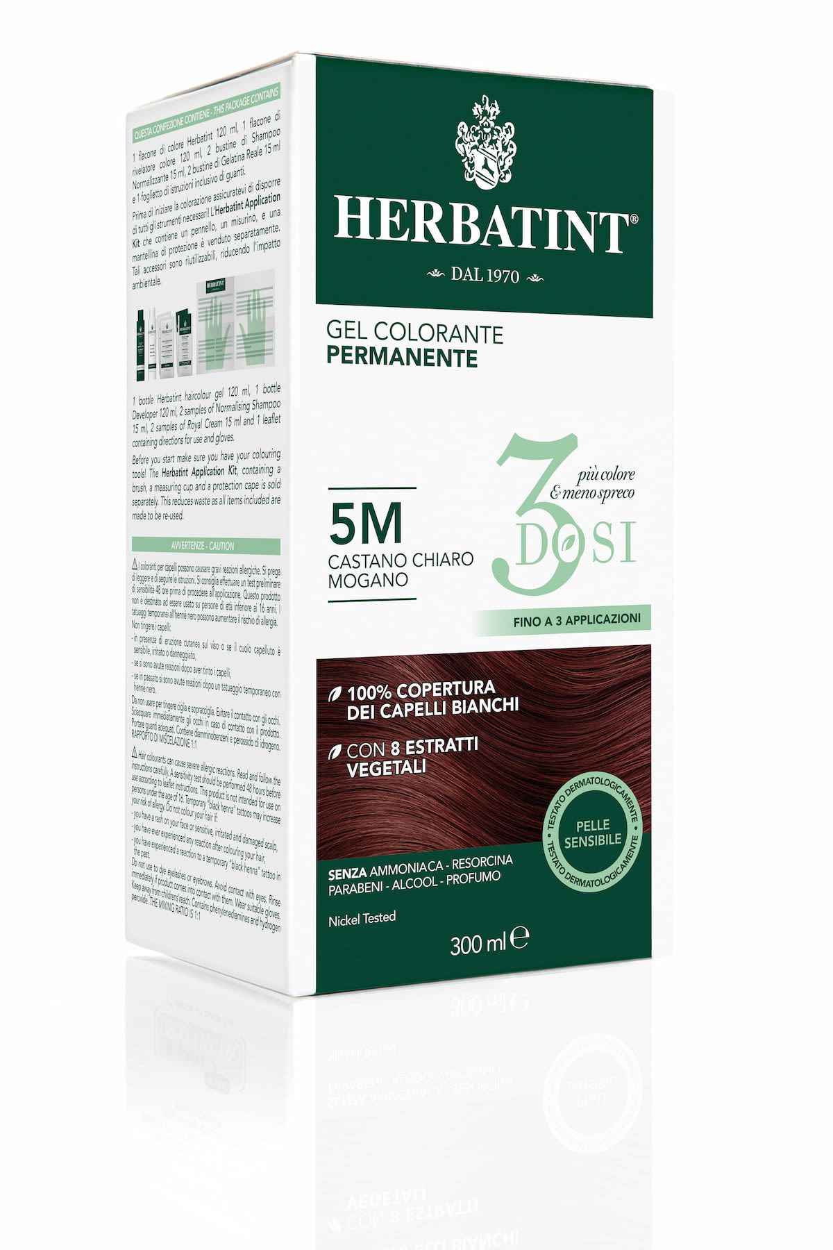 image - 975906811 - Herbatint Gel colorante permanente 3 dosi 5M castano chiaro mogano 300ml - 4732922_2.jpg