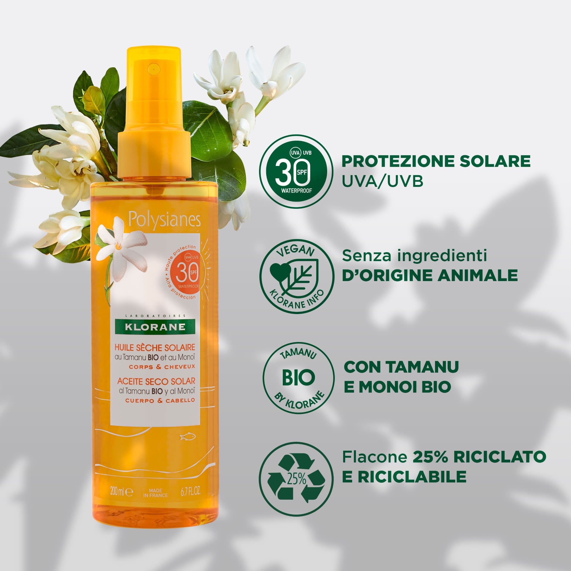 image - 977021765 - KLORANE OLIO SECCO SOLARE SPF 30 CORPO/CAPELLI 200 ML - 4702733_9.jpg