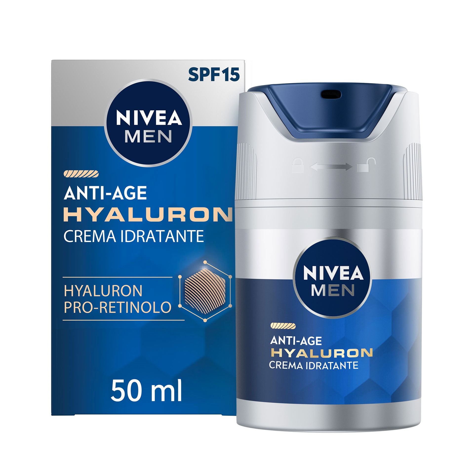 Nivea Men Anti-age Hyaluron Crema idratazione Viso idratazione Fp15 Pelli Mature 50ml