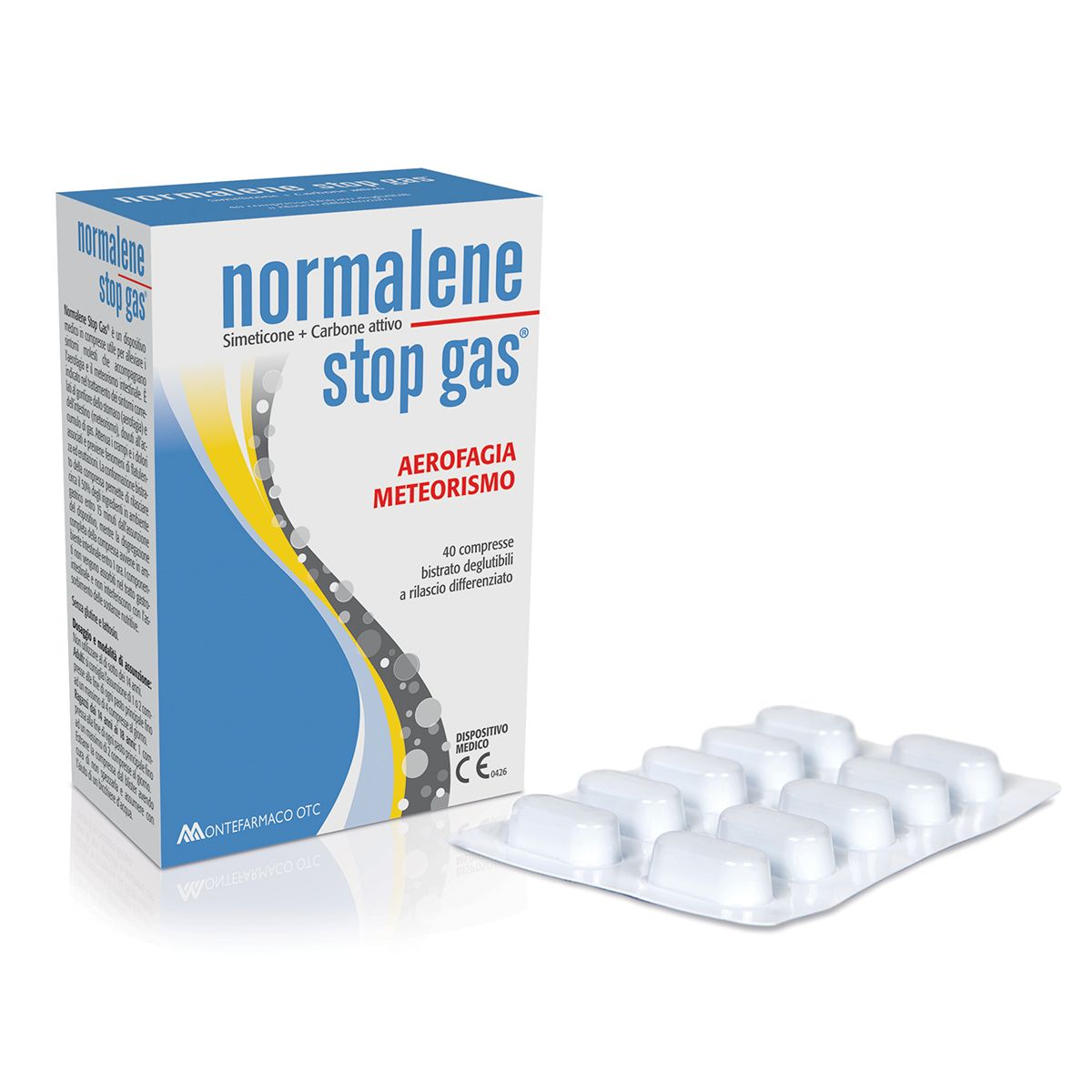 Normalene Stop Gas Integratore Gas Intestinali 40 Compresse