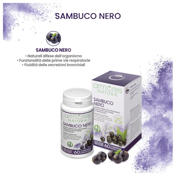 image - 940374794 - Armores Natura Integratore Sambuco Nero 60 compresse masticabili - 4724940_3.jpg
