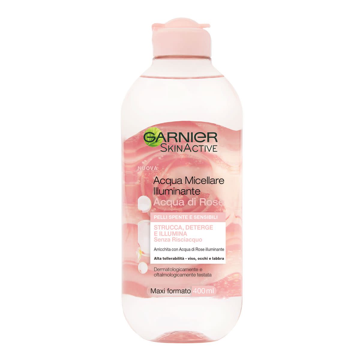 Garnier Acqua Micellare Illuminante Detergente Pelli Spente Sensibili 400 ml,  con Acqua di Rose - Top Farmacia