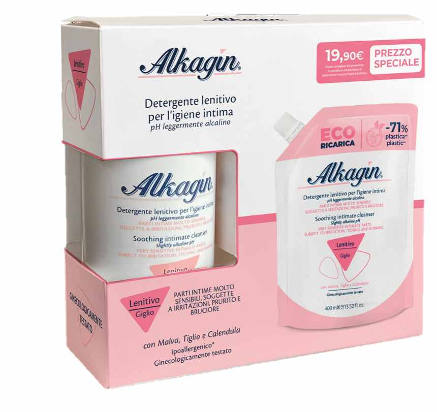 988669370 - ALKAGIN DETERGENTE INTIMO PH7 LENITIVO 400 ML + RICARICA 400 ML - 4769442_1.jpg