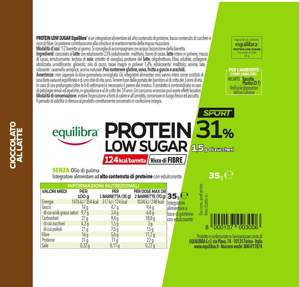 image - 975922372 - Equilibra Protein 31% Low Sugar Cioccolato al Latte 35g - 4732948_3.jpg