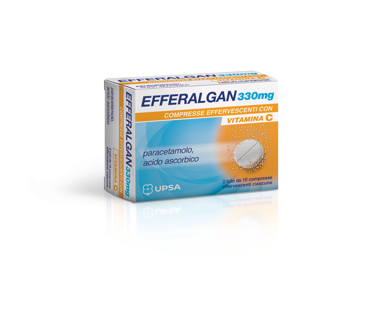 Efferalgan 330mg Con Vitamina C Trattamento anti-influenzale E Raffreddore 20 Compresse Effervescenti