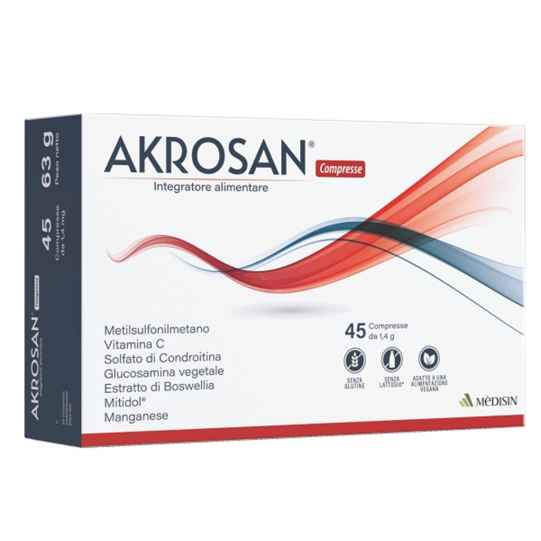 Akrosan Integratore Cartilagini E Ossa 45 Compresse