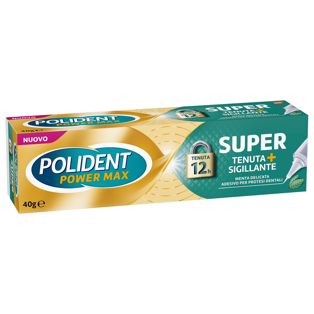 Polident Super Tenuta + Sigillante Adesivo Per Protesi Dentale Gusto Menta 40g