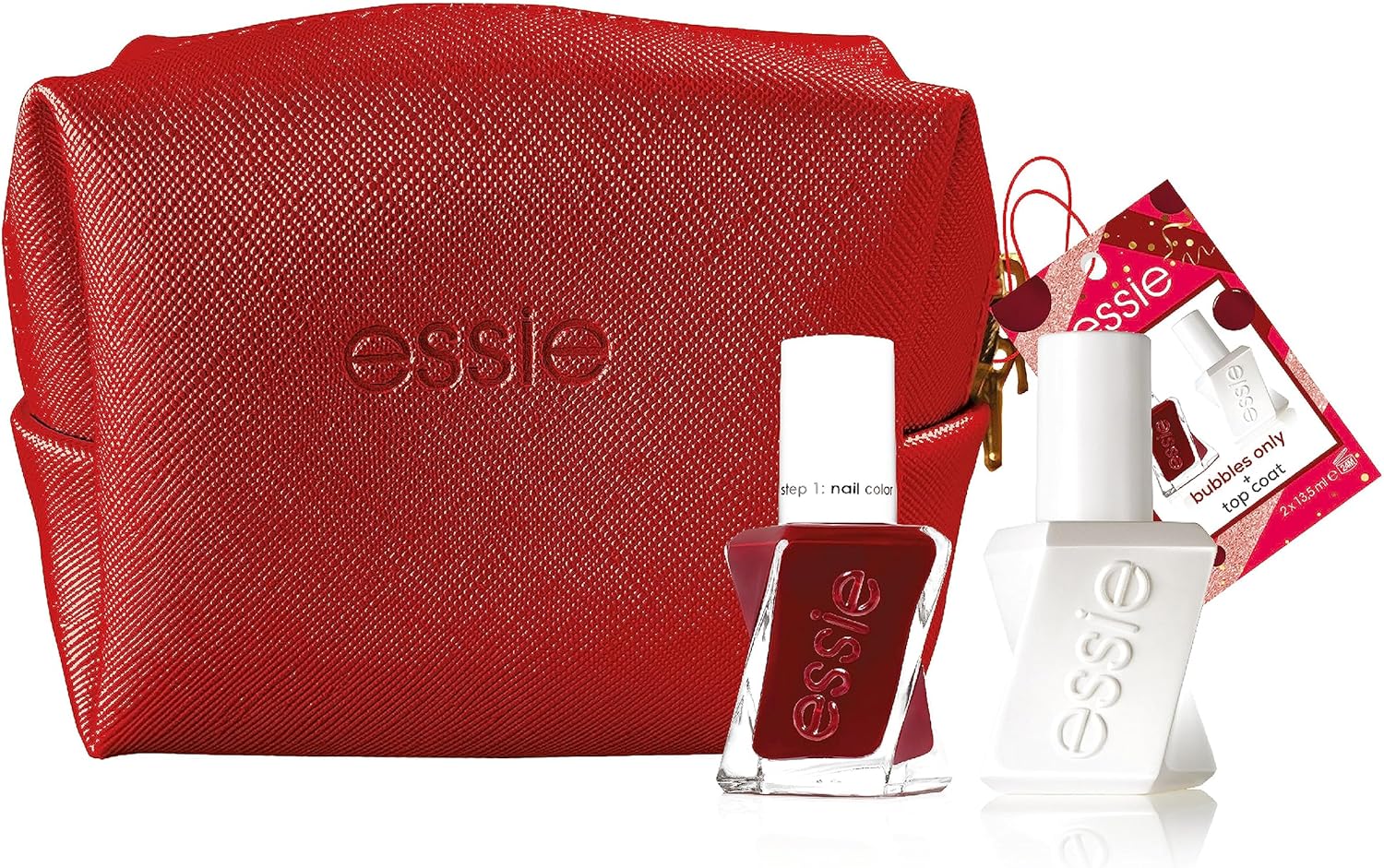 Essie Smalto Gel Couture + Top Coat + Pochette Rossa