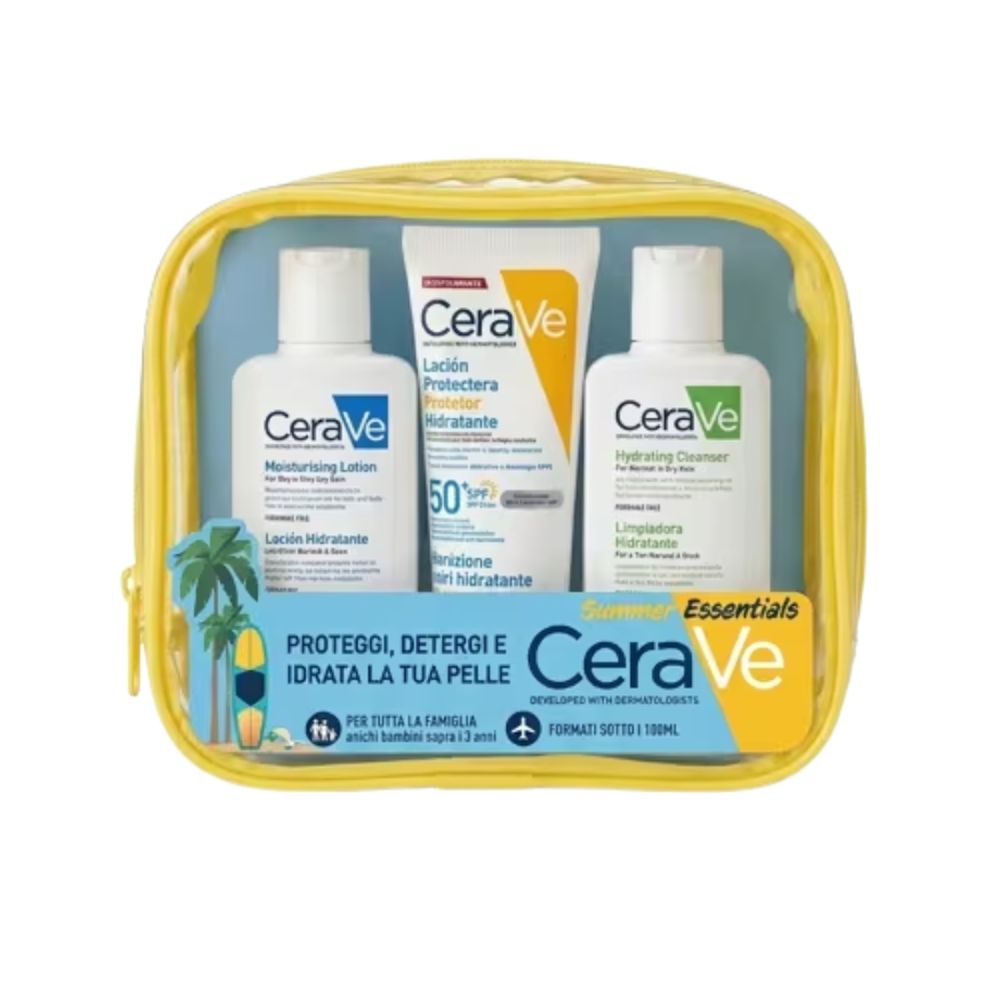 image - 951550882 - Pochette skincare Cerave con protezione solare invisibile SPF50+, lozione idratante e detergente idratante, ideale per detergere, idratare e proteggere la pelle ogni giorno. - 4858000_1.jpg