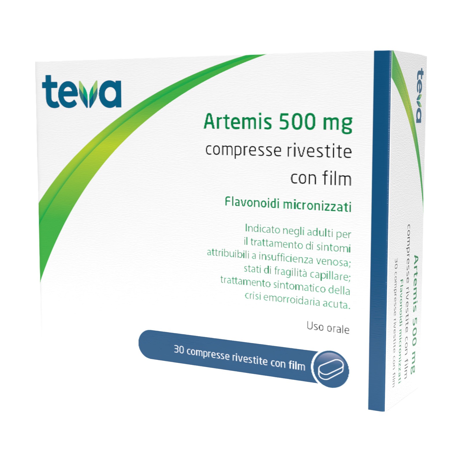image - 049770047 - Artemis 500 mg 30 compresse è un medicinale indicato per il trattamento dei sintomi dell’insufficienza venosa, come pesantezza e gonfiore alle gambe. - 0007000_2.jpg