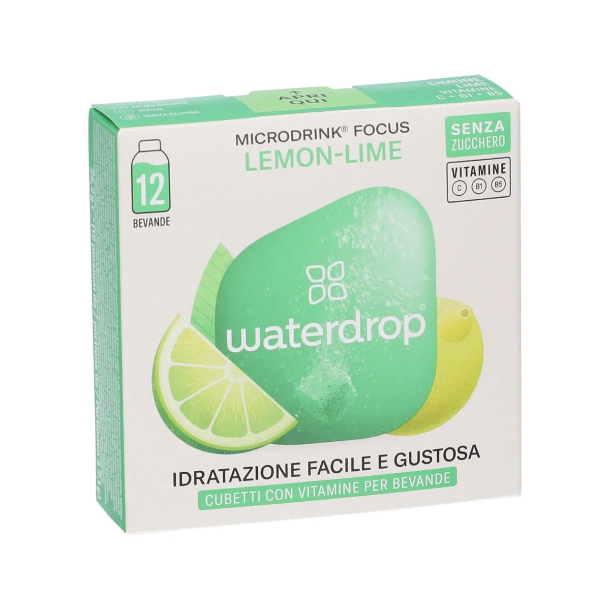 Waterdrop Microdrink Focus Lime Caffè Verde Foglia Di Limone 12 Cubetti