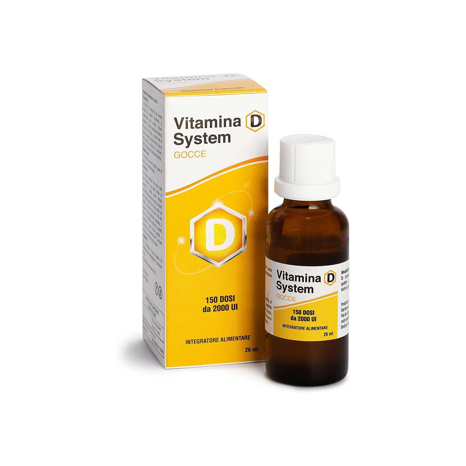 Vitamina D System 2000ui Integratore Ossa Gocce 26ml