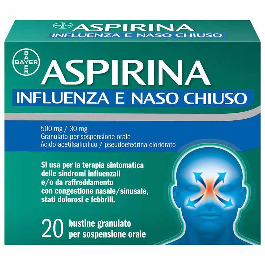 046967028 - Aspirina Influenza e Naso Chiuso 500mg Acido Acetilsalicilico 30mg Pseudoefedrina 20 Buste - 7895119_2.jpg